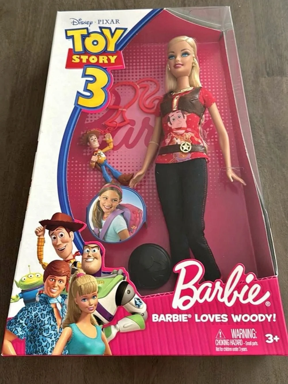 Toy Story 3 BARBIE LOVES WOODY!  By Mattel Disney Pixar Doll No. R9295 2009 NEW